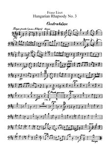 Partition Basses, Hungarian Rhapsody No.6, Tempo giusto, D♭ major