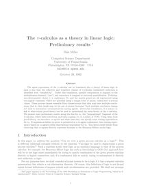 The pi calculus as a theory in linear logic: Preliminary results