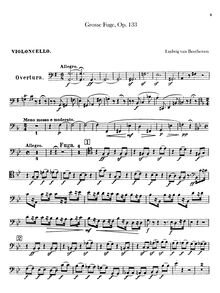 Partition violoncelle, Große Fuge, B♭ major, Beethoven, Ludwig van