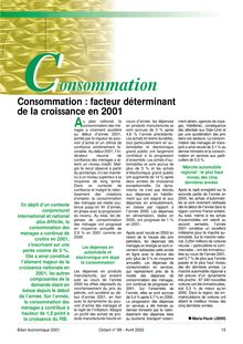 Consommation : facteur déterminant de la croissance en 2001 (Octant n° 89)