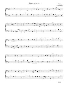 Partition Fantasia No.2 VdGS No.475 – partition complète, fantaisies pour 2 violes de gambe
