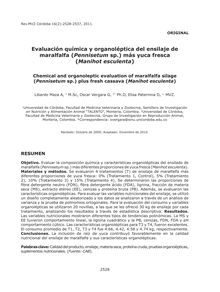 Evaluación química y organoléptica del ensilaje de maralfalfa (Pennisetum sp.) más yuca fresca (Manihot esculenta)