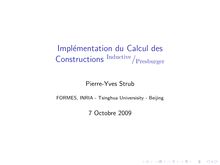 Implementation du Calcul des Constructions Inductive Presburger