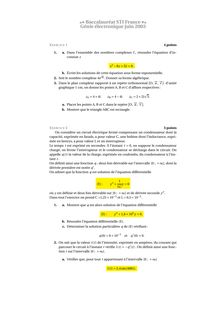 Mathématiques 2003 S.T.I (Génie Electrotechnique) Baccalauréat technologique