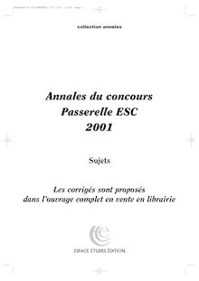 Passerelle 1 et 2 2001 Concours Passerelle ESC