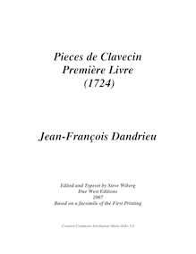 Partition complète of all mouvements, pièces de Clavecin, Premiere Livre