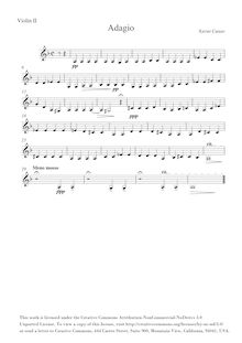Partition violon II , partie, Adagio en D minor, D minor, Carazo, Xavier