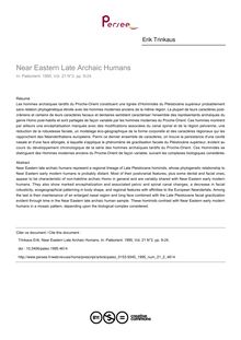 Near Eastern Late Archaic Humans - article ; n°2 ; vol.21, pg 9-24