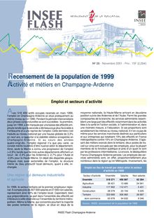 Recensement de la population 1999 : activité et métiers en Champagne-Ardenne