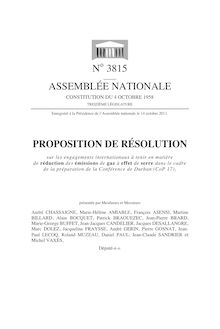 N° 3815 ASSEMBLÉE NATIONALE PROPOSITION DE RÉSOLUTION