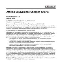 Affirma Equivalence Checker Tutorial
