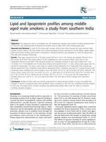 Lipid and lipoprotein profiles among middle aged male smokers: a study from southern India