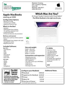 MacBook White Configurations