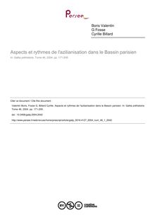 Aspects et rythmes de l azilianisation dans le Bassin parisien - article ; n°1 ; vol.46, pg 171-209