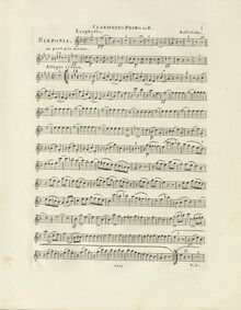 Partition clarinette 1 (en B♭), Symphony No.2, Seconde Sinfonie à grand orchestre