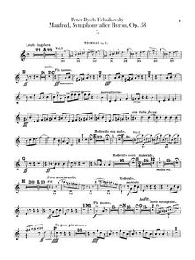 Partition trompette 1, 2 (D), Manfred, Манфред, B minor, Tchaikovsky, Pyotr