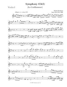 Partition violons I, Symphony No.24, C major, Rondeau, Michel
