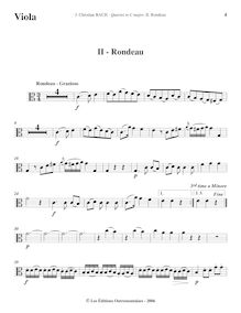 Partition viole de gambe, flûte quatuor en C major, C, Bach, Johann Christian par Johann Christian Bach
