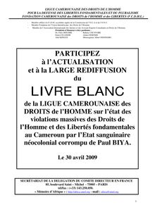 Rediffusion du Plan du LIVRE BLANC le 30 avril 2009