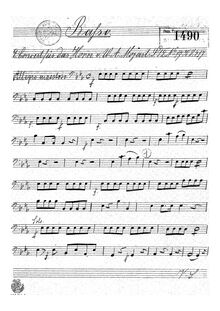 Partition Basses, cor Concerto, Horn Concerto No.2, E♭ major, Mozart, Wolfgang Amadeus