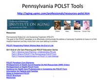 POLST References and Web Sites