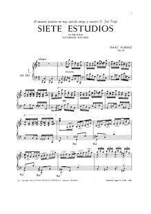Partition complète, Estudios, Op.65, Albéniz, Isaac