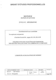 BEP action march histoire geographie  2001