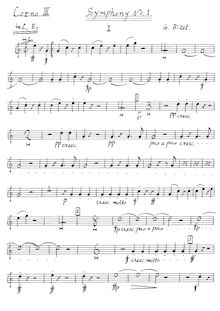 Partition cor 3 (en E, C), Symphony en C Major, Bizet, Georges