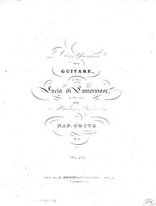 Partition complète, Divertissement pour Guitare sur l opéra Lucia di Lamermoor, Op.9