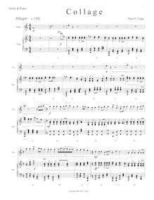 Partition de piano, Prelude pour Piano et violon, Collage