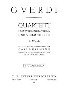 Partition violoncelle, corde quatuor, String quartet in e minor par Giuseppe Verdi