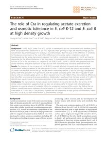 The role of Cra in regulating acetate excretion and osmotic tolerance in E. coliK-12 and E. coliB at high density growth