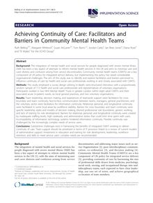 Achieving Continuity of Care: Facilitators and Barriers in Community Mental Health Teams