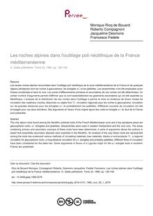 Les roches alpines dans l outillage poli néolithique de la France méditerranéenne - article ; n°1 ; vol.32, pg 125-149