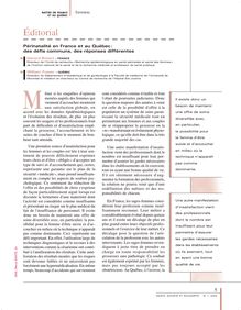 Editorial. Périnatalité en France et au Québec : des défis communs, des réponses différentes - article ; n°1 ; vol.3, pg 5-6
