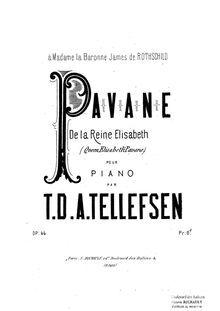 Partition complète, Pavane de la Reine Elisabeth, Op.44, E major / D♭ major