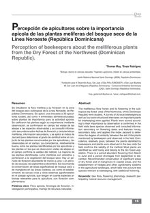 Percepción de apicultores sobre la importancia apícola de las plantas melíferas del bosque seco de la Línea Noroeste (República Dominicana)
