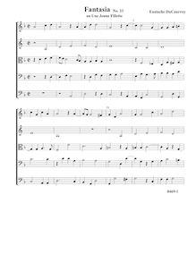 Partition Fantasia No. 33, on Une Jeune Fillette partition complète (Tr Tr T B B), fantaisies pour 5 violes de gambe