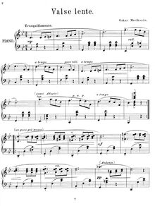 Partition complète, Valse lente, Op.33, Merikanto, Oskar