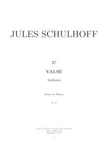 Partition complète, Grande Valse Brillante No.2, Schulhoff, Julius