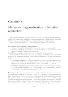 Méthodes d approximation résolution