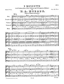 Partition No.3 en D majorNo.4 en D major, 6 menuets, Mozart, Wolfgang Amadeus