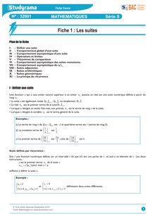 Cours Mathématiques - Série ES/S : Les suites