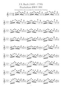 Partition aigu enregistrement  (C minor), Prelude, Präludium, C minor