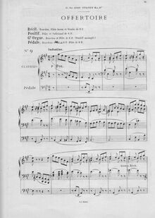 Partition Offertoire (la), Douze pièces nouvelles pour orgue ou piano-pédalier, Op.59