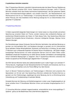 IT Systemhaus München - unsereins sind die Experten mit Kompetenz zu gunsten von IT ferner Telekommunikation.