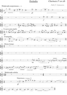 Partition clarinette 1, 2 (B♭), Preludio, Preludio para orquesta