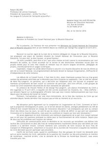 La lettre de démission de Roberyt Delord du CNiRÉ