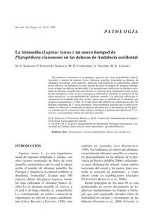 La tremosilla (Lupinus luteus): un nuevo huésped de Phytophthora cinnamomi en las dehesas de Andalucía occidental