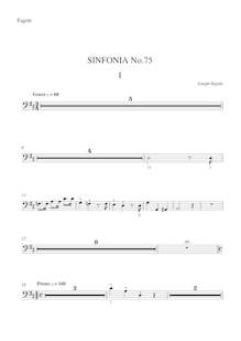 Partition basson, Symphony Hob.I:75, D major, Haydn, Joseph